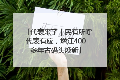 代表来了｜民有所呼代表有应，增江400多年古码头焕新