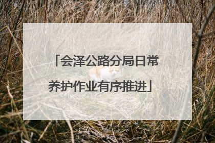 会泽公路分局日常养护作业有序推进