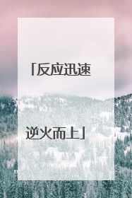反应迅速 逆火而上