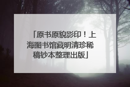 原书原貌影印！上海图书馆藏明清珍稀稿钞本整理出版