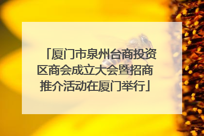 厦门市泉州台商投资区商会成立大会暨招商推介活动在厦门举行