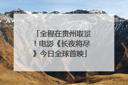 全程在贵州取景！电影《长夜将尽》今日全球首映