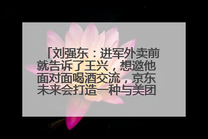 刘强东：进军外卖前就告诉了王兴，想邀他面对面喝酒交流，京东未来会打造一种与美团不同的商业模式