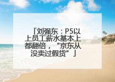 刘强东：P5以上员工薪水基本上都翻倍，“京东从没卖过假货”