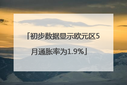 初步数据显示欧元区5月通胀率为1.9%