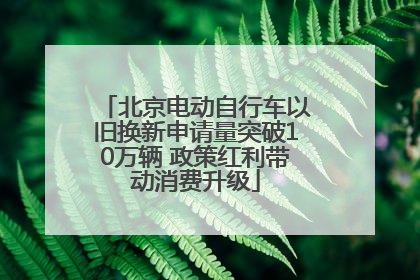 北京电动自行车以旧换新申请量突破10万辆 政策红利带动消费升级