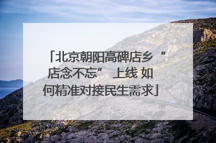 北京朝阳高碑店乡“店念不忘” 上线 如何精准对接民生需求