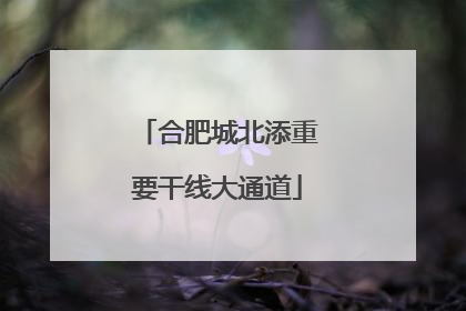 合肥城北添重要干线大通道