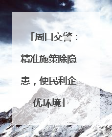 周口交警：精准施策除隐患，便民利企优环境
