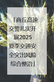 商丘高速交警扎实开展2025夏季交通安全突出风险综合整治