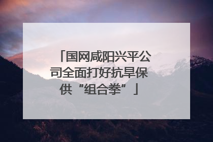 国网咸阳兴平公司全面打好抗旱保供“组合拳”