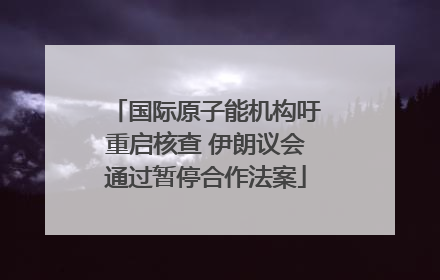 国际原子能机构吁重启核查 伊朗议会通过暂停合作法案