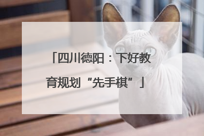 四川德阳：下好教育规划“先手棋”