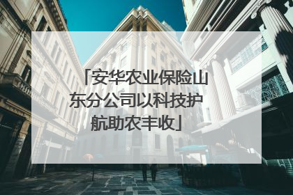 安华农业保险山东分公司以科技护航助农丰收