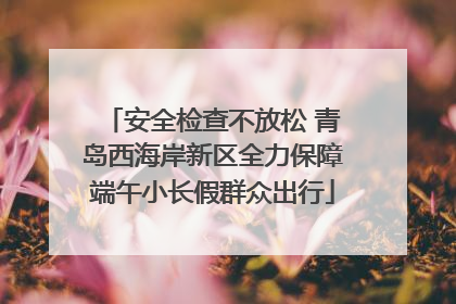 安全检查不放松 青岛西海岸新区全力保障端午小长假群众出行