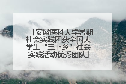 安徽医科大学暑期社会实践团获全国大学生“三下乡”社会实践活动优秀团队