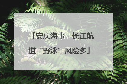 安庆海事：长江航道“野泳”风险多