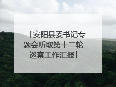 安阳县委书记专题会听取第十二轮巡察工作汇报