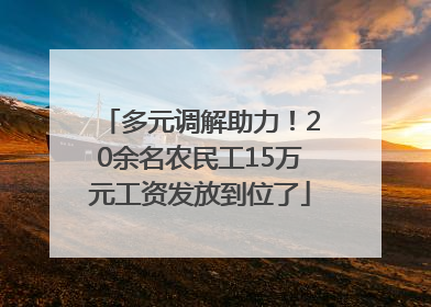 多元调解助力！20余名农民工15万元工资发放到位了
