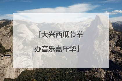 大兴西瓜节举办音乐嘉年华