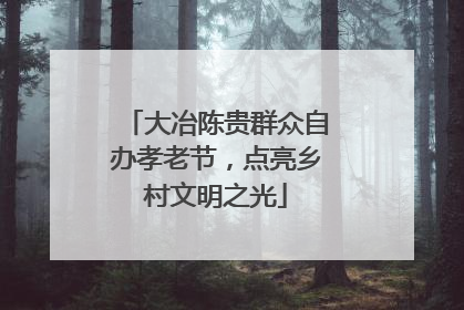 大冶陈贵群众自办孝老节，点亮乡村文明之光