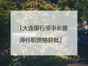 大连银行董事长曾涛任职资格获批