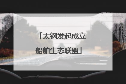 太钢发起成立船舶生态联盟