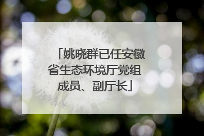 姚晓群已任安徽省生态环境厅党组成员、副厅长