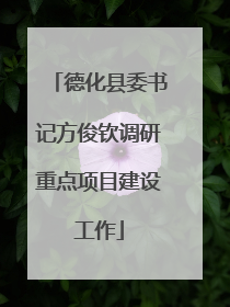 德化县委书记方俊钦调研重点项目建设工作