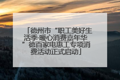 德州市“职工美好生活季·暖心消费嘉年华”德百家电惠工专项消费活动正式启动