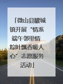 微山县驩城镇开展“情系端午邻里情 粽叶飘香暖人心”志愿服务活动