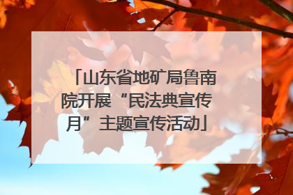 山东省地矿局鲁南院开展“民法典宣传月”主题宣传活动
