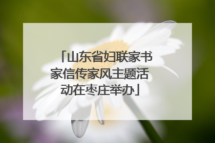山东省妇联家书家信传家风主题活动在枣庄举办
