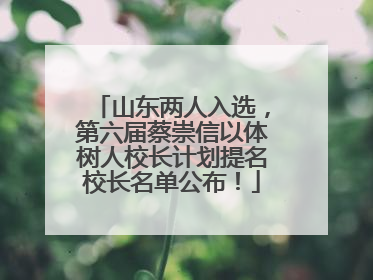 山东两人入选，第六届蔡崇信以体树人校长计划提名校长名单公布！