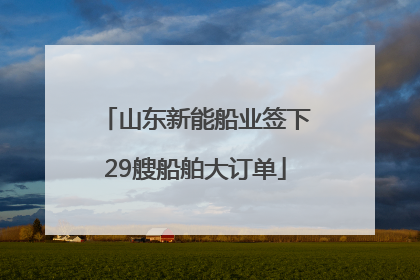 山东新能船业签下29艘船舶大订单