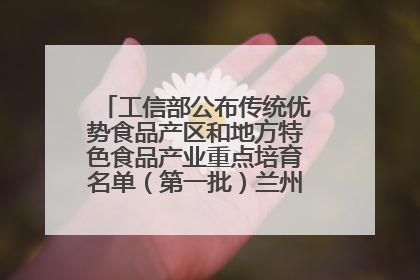 工信部公布传统优势食品产区和地方特色食品产业重点培育名单（第一批）兰州牛肉拉面位列其中