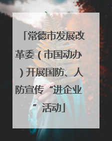 常德市发展改革委（市国动办）开展国防、人防宣传“进企业”活动