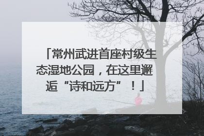 常州武进首座村级生态湿地公园，在这里邂逅“诗和远方”！