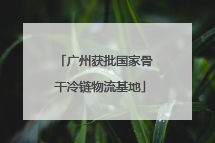 广州获批国家骨干冷链物流基地