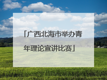 广西北海市举办青年理论宣讲比赛
