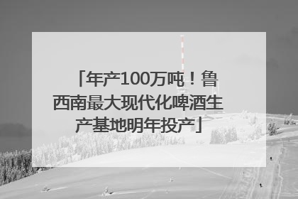 年产100万吨！鲁西南最大现代化啤酒生产基地明年投产