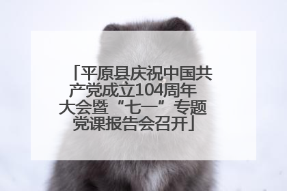平原县庆祝中国共产党成立104周年大会暨“七一”专题党课报告会召开