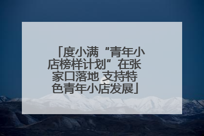 度小满“青年小店榜样计划”在张家口落地 支持特色青年小店发展