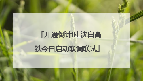 开通倒计时 沈白高铁今日启动联调联试