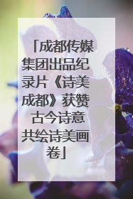 成都传媒集团出品纪录片《诗美成都》获赞 古今诗意共绘诗美画卷