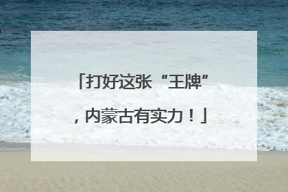 打好这张“王牌”，内蒙古有实力！