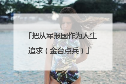 把从军报国作为人生追求（金台点兵）
