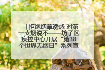 拒绝烟草诱惑 对第一支烟说不——坊子区疾控中心开展“第38个世界无烟日”系列宣传义诊活动