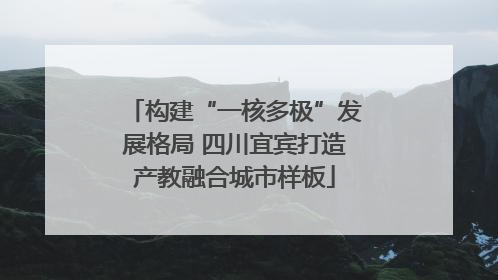 构建“一核多极”发展格局 四川宜宾打造产教融合城市样板