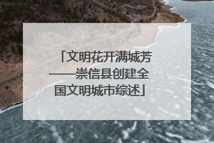 文明花开满城芳——崇信县创建全国文明城市综述